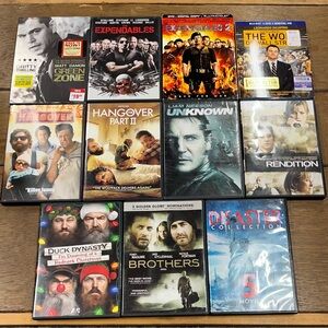 11 action DVDs lot guys hangover expendable green zone the wolf of Wall Street